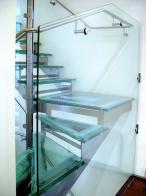 Suspended 3 flight glass and stainless steel stairs for private client in Hollywood Rd, Chelsea, London